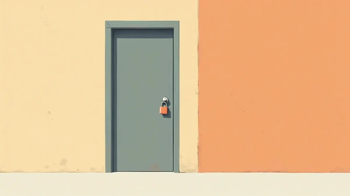 Flat illustration of a storage unit door with a second padlock